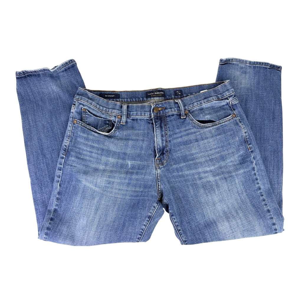 Lucky Brand 221 Straight Mens Jeans 38x30 Medium Wash Blue Denim 7MC1030